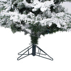 Vickerman 6.5' Flocked Utica Fir Slim Artificial Christmas Tree, Warm White LED Lights - Snow Covered Faux Tree - Seasonal Indoor Home Decor
