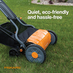 Push Mower - 17" Cut Width Manual Reel Mower with No Motor - Grass Cutter with Steel Blades that Stay Sharp - Eco-Friendly Cordless Grass Trimmer for Lawn Care