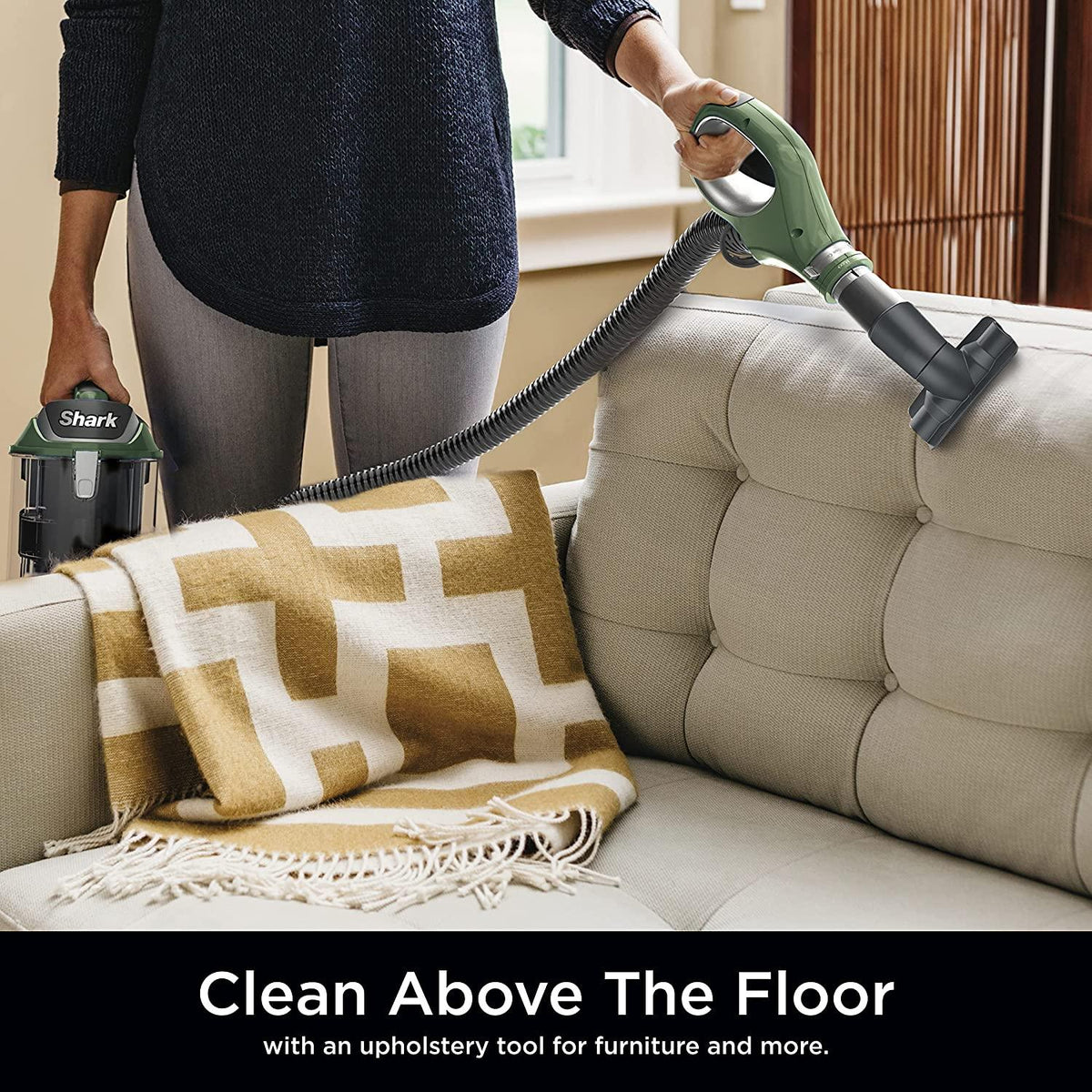 Shark ZU782 Rotator Lift-Away DuoClean Pro Upright Vacuum with Self-Cleaning Brushroll, DuoClean, HEPA Filter, Headlights, Swivel Steering, Upholstery Tool, Pet Power Brush &amp; Crevice Tool, Sage Green