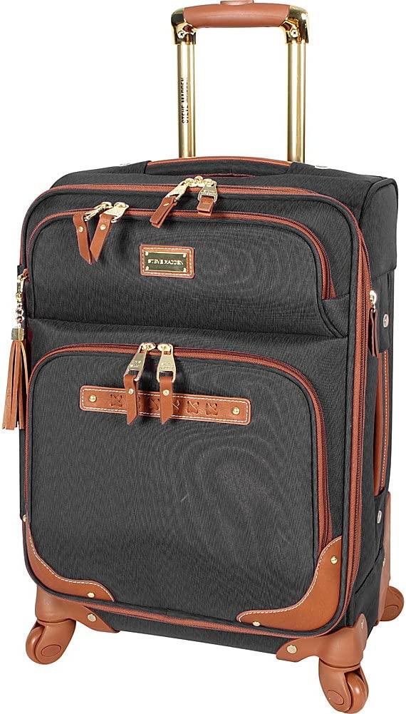 er Luggage Collection - Lightweight Softside Expandable Suitcase for Men &amp; Women - Durable 20 Inch Carry On Bag with 4-Rolling Spinner Wheels (20in, Global Black)
