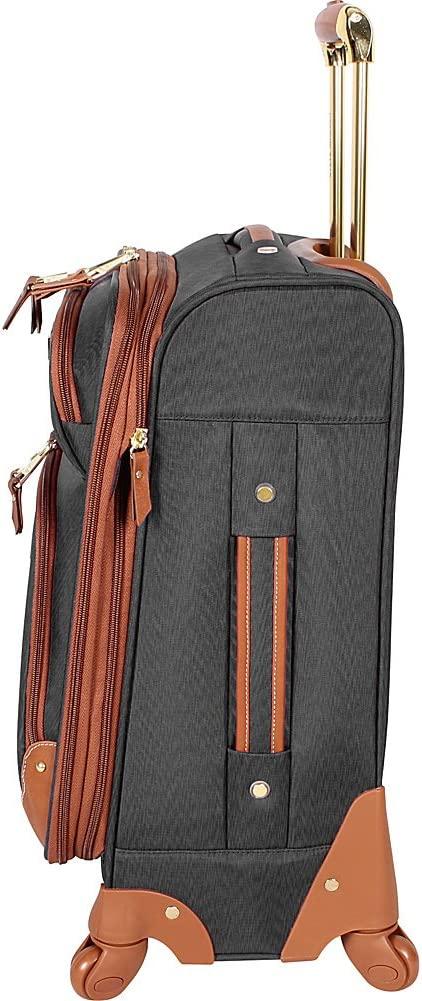 er Luggage Collection - Lightweight Softside Expandable Suitcase for Men &amp; Women - Durable 20 Inch Carry On Bag with 4-Rolling Spinner Wheels (20in, Global Black)