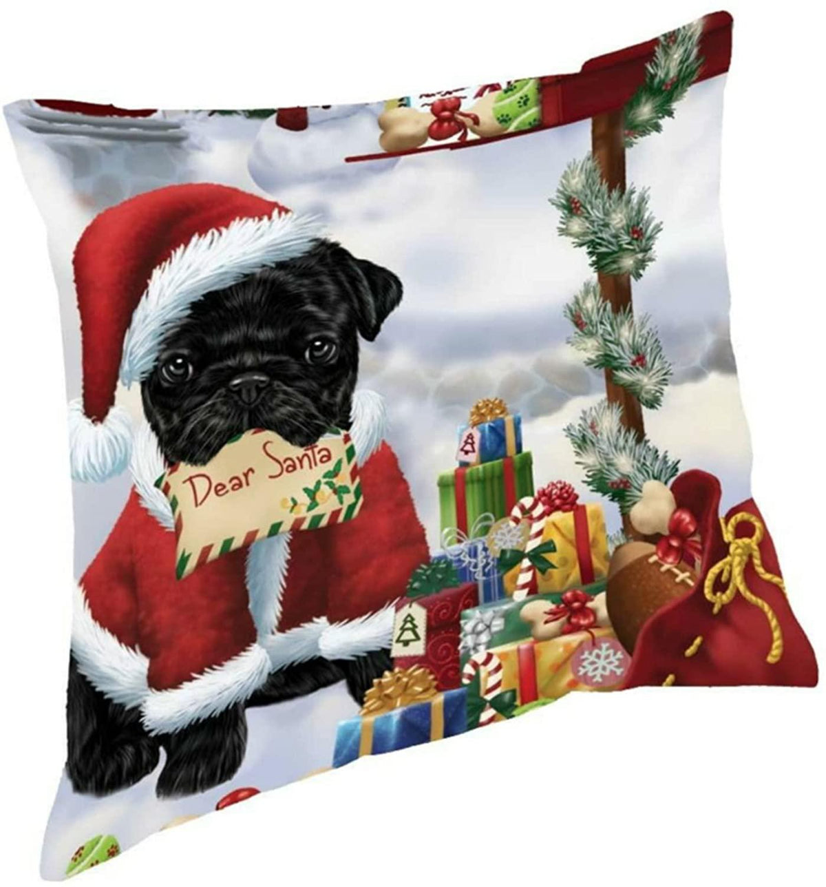 BEROVE Santa Square Pillow Backrest Pillow Decoration Home Christmas Decorative Pillow Covers
