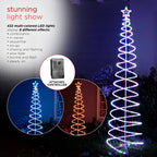 Alpine Corporation 91" Indoor/Outdoor Spiral Christmas Tree with LED Lights, White