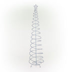 Alpine Corporation 91" Indoor/Outdoor Spiral Christmas Tree with LED Lights, White
