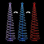 Alpine Corporation 91" Indoor/Outdoor Spiral Christmas Tree with LED Lights, White