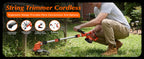 20V Electric Weed Wacker Cordless Edger Lawn Tool 2 X 2.0Ah Battery Powered Weed Eater with Charger, 12 Inch Lightweight String Trimmer, Auto Line Feed Grass Cutter Lawn Mower for Small Yard Garden