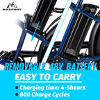NF MaxFoot MF-18 Electric Bike 26" Fat Tire, 750W 48v 13Ah Mountain Ebikes, Removable Lithium Battery Commuter Bicycle, 23 MPH Max Speed LCD Display