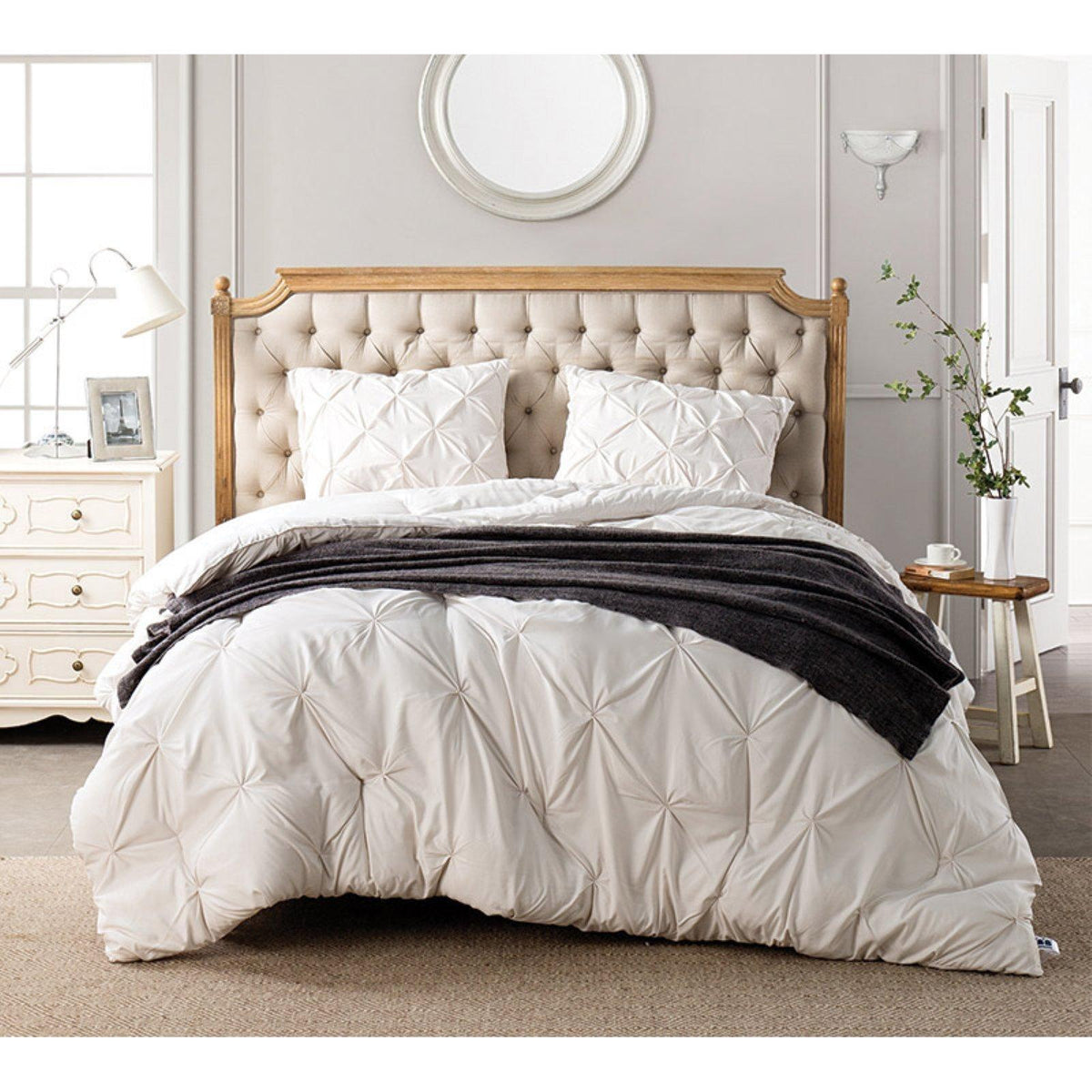 BYB Pacific Blue Pin Tuck Comforter - King