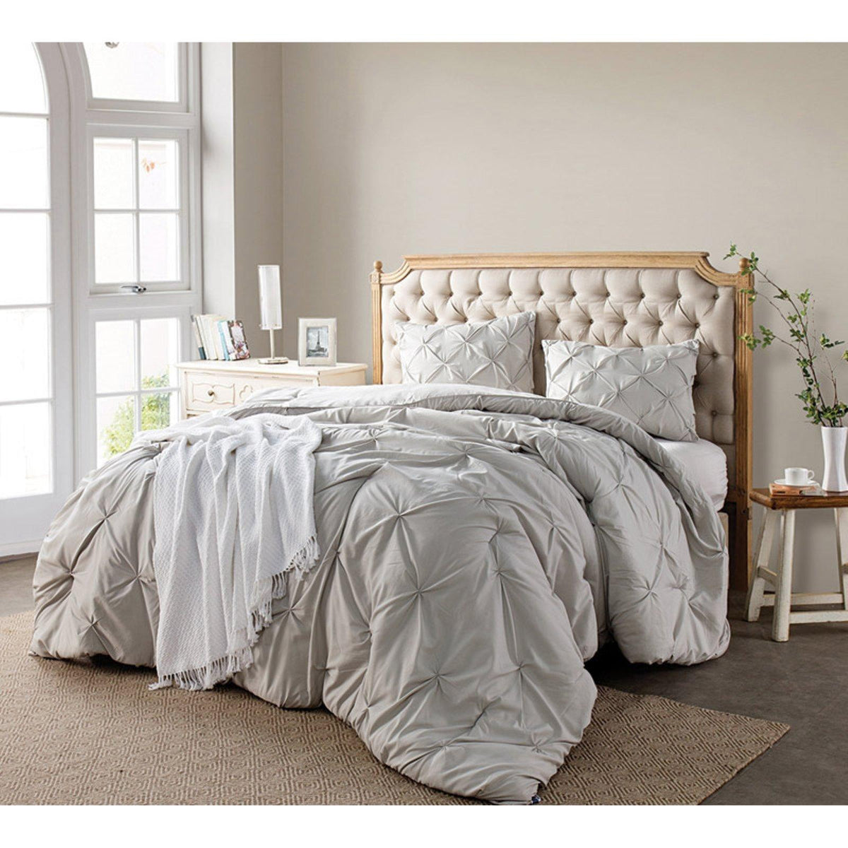 BYB Pacific Blue Pin Tuck Comforter - King