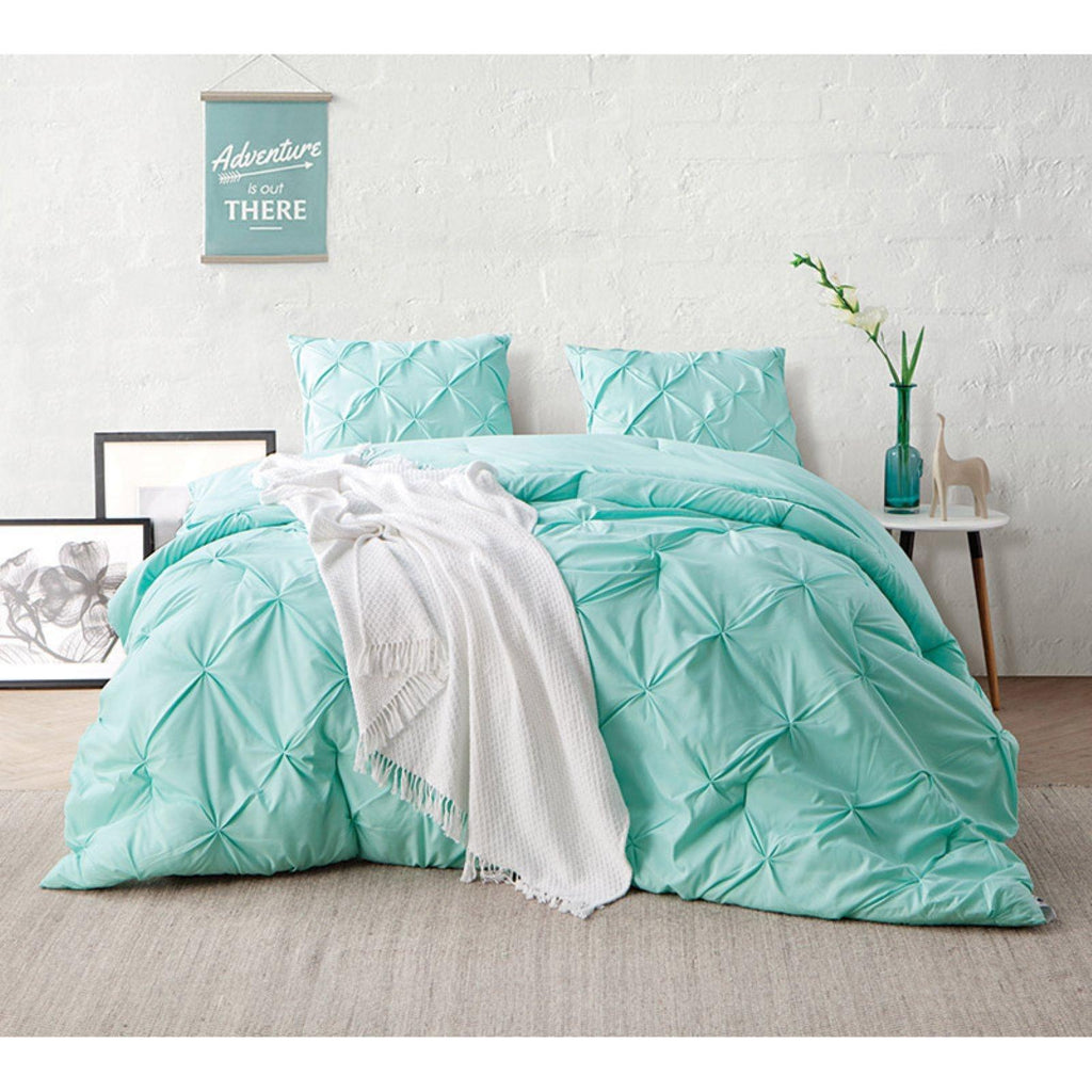 BYB Pacific Blue Pin Tuck Comforter - King