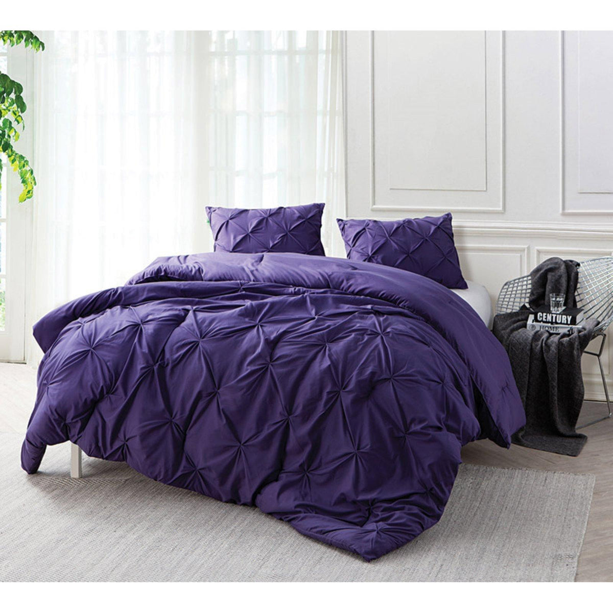 BYB Pacific Blue Pin Tuck Comforter - King