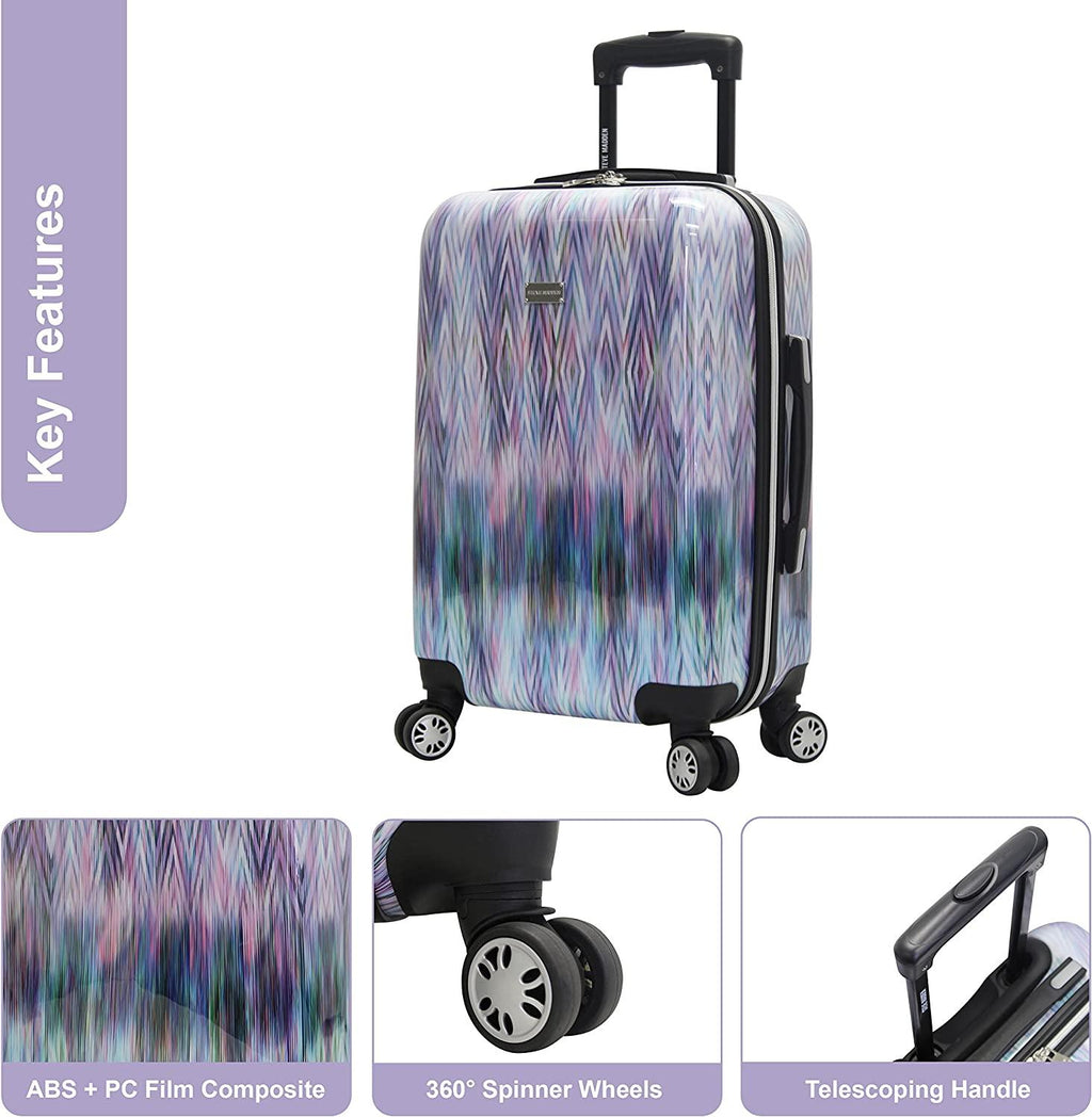 20 Inch Carry On Luggage Collection - Scratch Resistant (ABS + PC) Hardside Suitcase - er Lightweight Bag with 8-Rolling Spinner Wheels (Diamond)