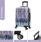 20 Inch Carry On Luggage Collection - Scratch Resistant (ABS + PC) Hardside Suitcase - er Lightweight Bag with 8-Rolling Spinner Wheels (Diamond)