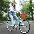 26 Inch Classic Bicycle Retro Bicycle Beach Cruiser Bicycle Retro Bicycle,Cruiser Bikes,Blue
