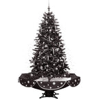Fraser Hill Farm White Prelit LED Black Decorated Pine Musical Christmas Tree, with Umbrella Base 6.25'