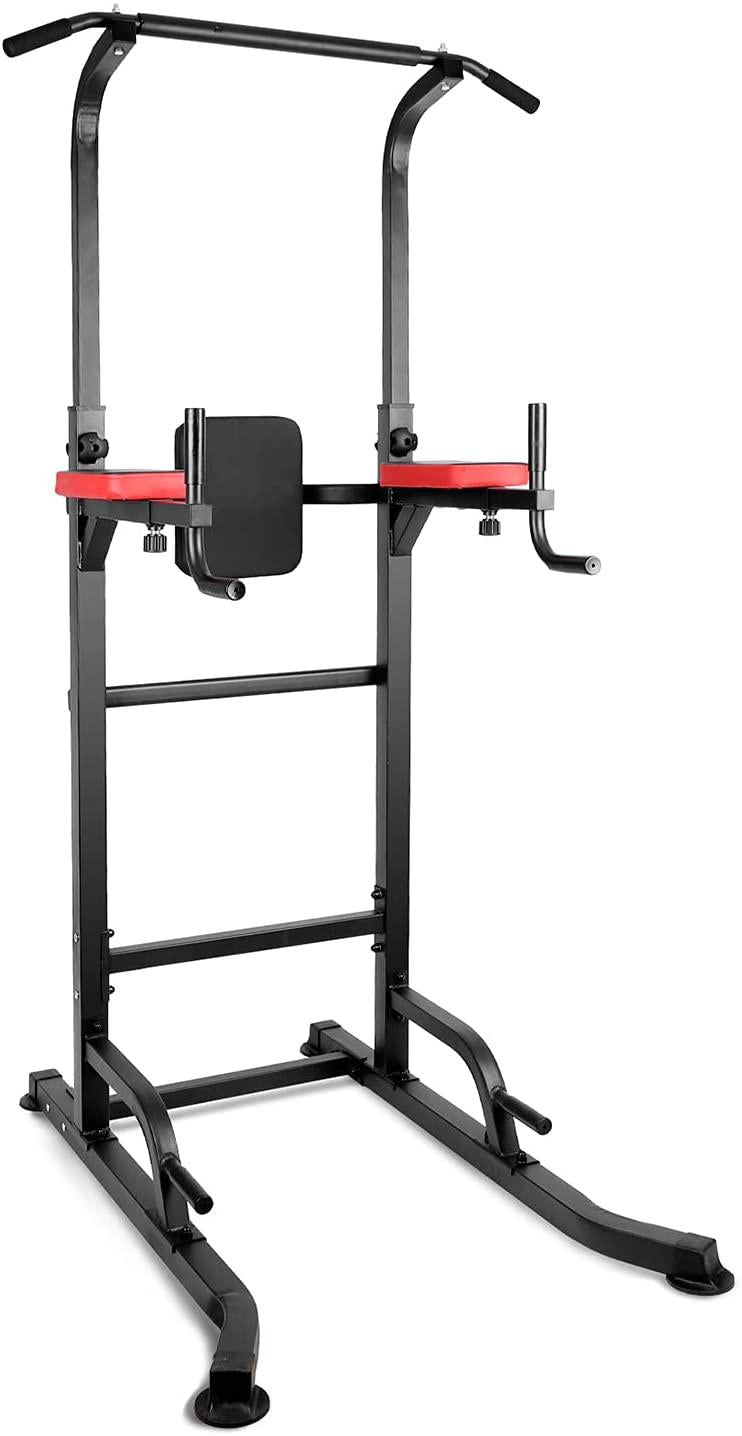 INTEY Power Tower Dip Station Pull Up Bar for Home Gym Strength Training Workout Equipment Adjustable Multi-Function Home Gym Fitness Equipment