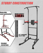 INTEY Power Tower Dip Station Pull Up Bar for Home Gym Strength Training Workout Equipment Adjustable Multi-Function Home Gym Fitness Equipment