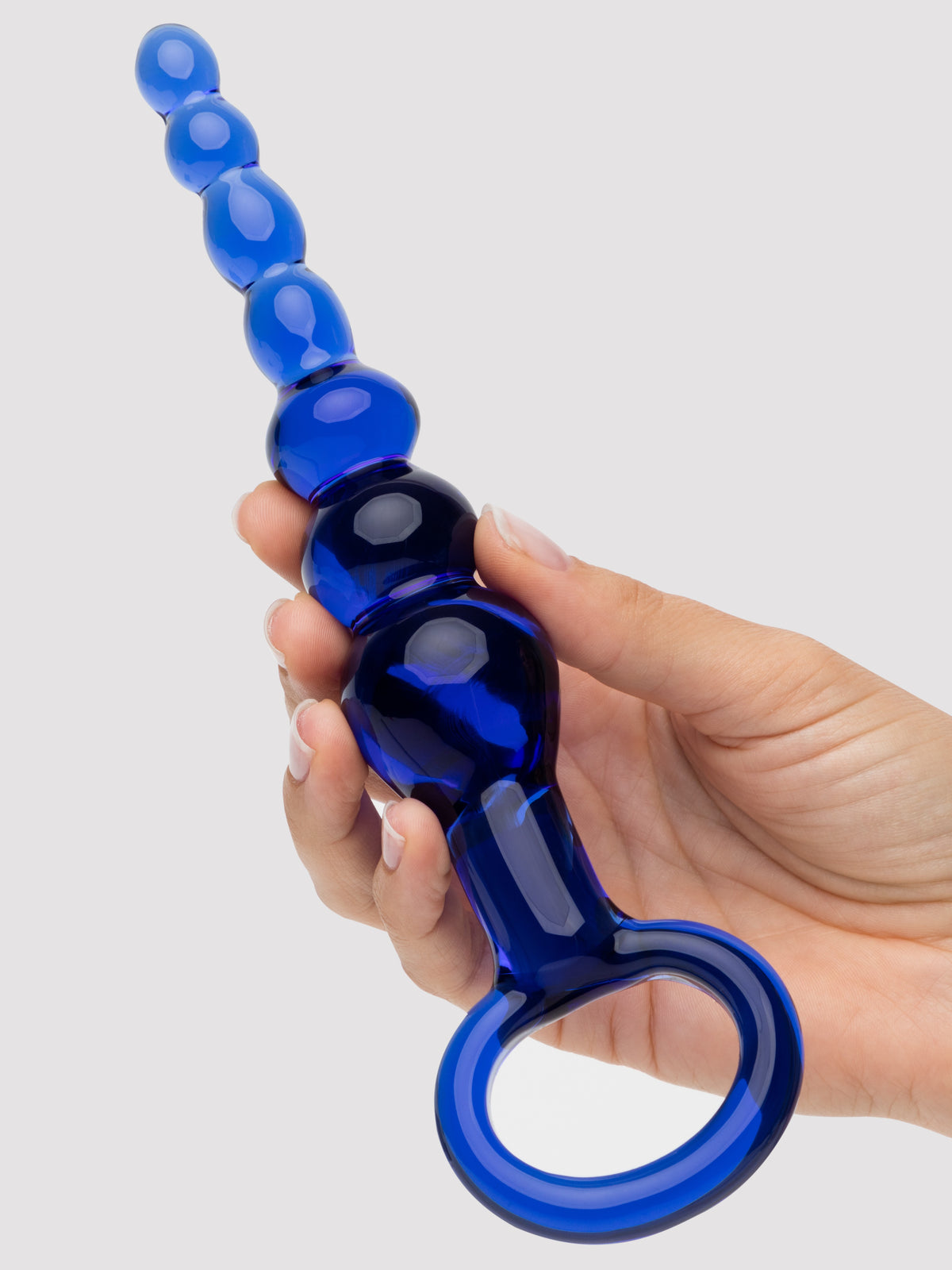 Lovehoney Sensual Glass Anal Beads, Blue