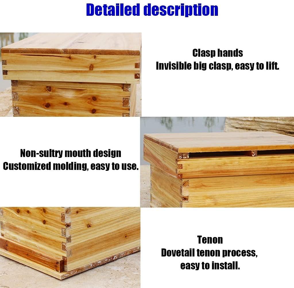beehive, 7 frame beehive house, easy to install wood complete honey bee hives kit, beekeeping supplies equipment tool, durable bee box for beekeeper starter (color : primary color, size : 7 frame)