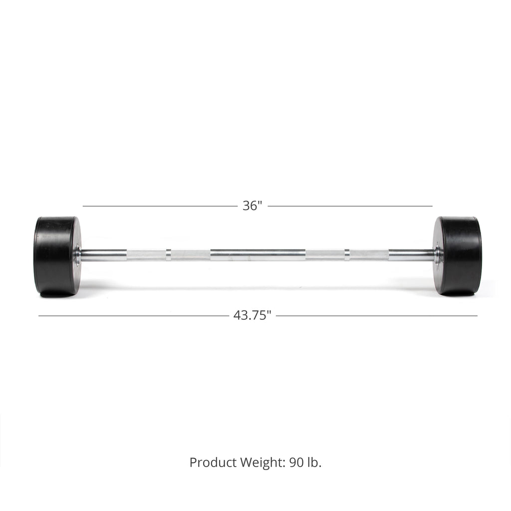 Fitness Straight Rubber Fixed Barbell 90 lb.