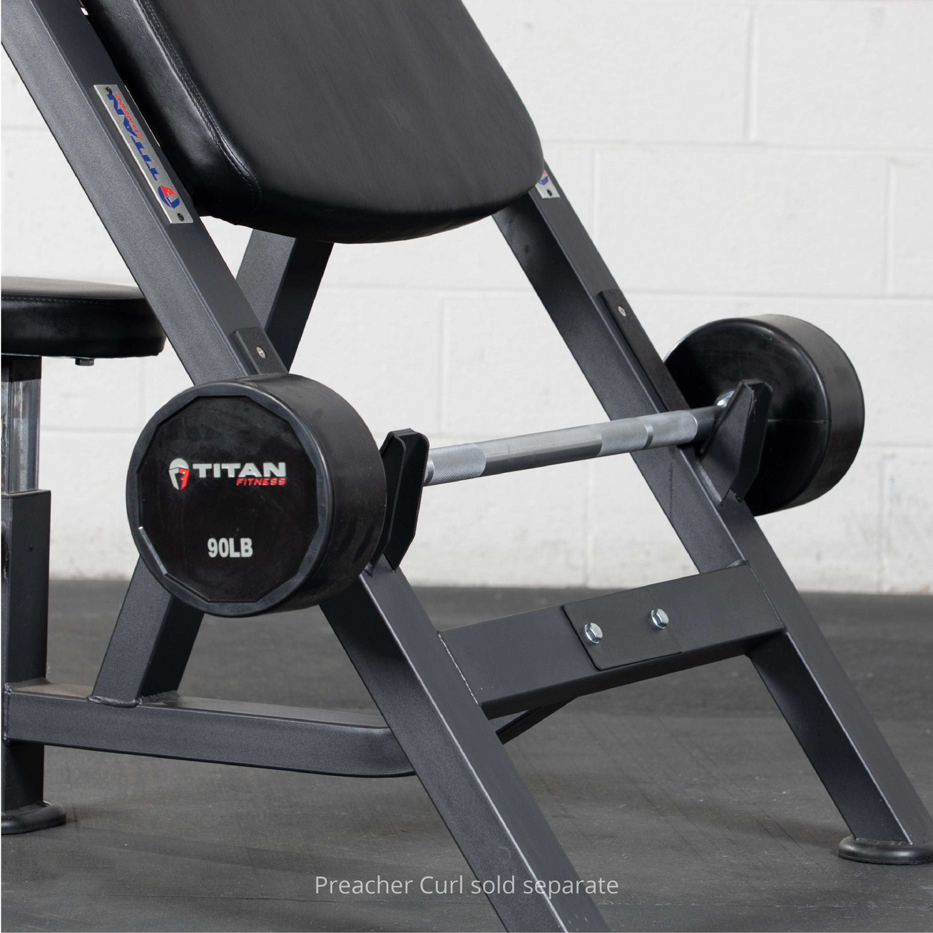 Fitness Straight Rubber Fixed Barbell 90 lb.