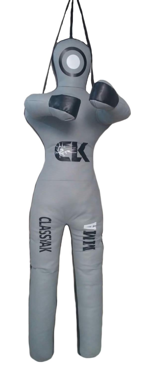 QUADRO MMA Martial Arts Grappling Dummy Jiu Jitsu Punching Bag With Hanging Strap Gray - 48 inches