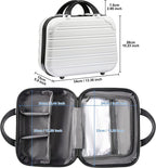 Luggage Set 2PCS Suitcase PC+ABS Carry On Luggage with Spinner Wheels, White 2-Piece Set(14/20) (968)