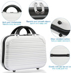 Luggage Set 2PCS Suitcase PC+ABS Carry On Luggage with Spinner Wheels, White 2-Piece Set(14/20) (968)