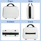 Luggage Set 2PCS Suitcase PC+ABS Carry On Luggage with Spinner Wheels, White 2-Piece Set(14/20) (968)