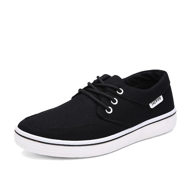Men Handmade Lace-up Canvas Shoes