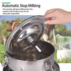 goat milking machine pump milker machine auto-stop device for goat livestock household farm stainless steel food grade bucket milking device (14l)