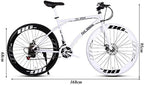 XIAZHOU Men and Female Road 24-Speed 26-inch Bicycle (only Adult) high Carbon Steel Frame Road Bike Race Wheel Double disc Brake Bike 5-27, White (Color : Black)