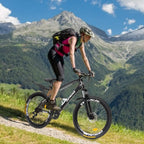 PanAme 26 Inch Mountain Bike,High Carbon Steel Frame Bike with 21 Speed  Shifter and Double Disc Brake, Front Suspension Anti-Slip Bicycle for Adult, Black
