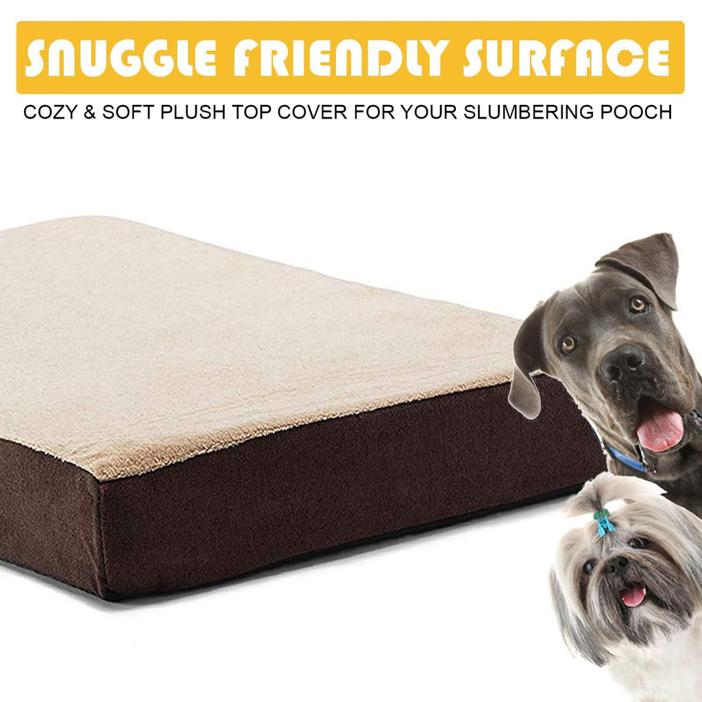 KOPEKS Rectangular Orthopedic Memory Foam Dog Bed - Includes Waterproof Inner Protector &amp; Removable Cover