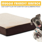 KOPEKS Rectangular Orthopedic Memory Foam Dog Bed - Includes Waterproof Inner Protector &amp; Removable Cover