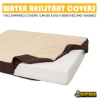 KOPEKS Rectangular Orthopedic Memory Foam Dog Bed - Includes Waterproof Inner Protector &amp; Removable Cover