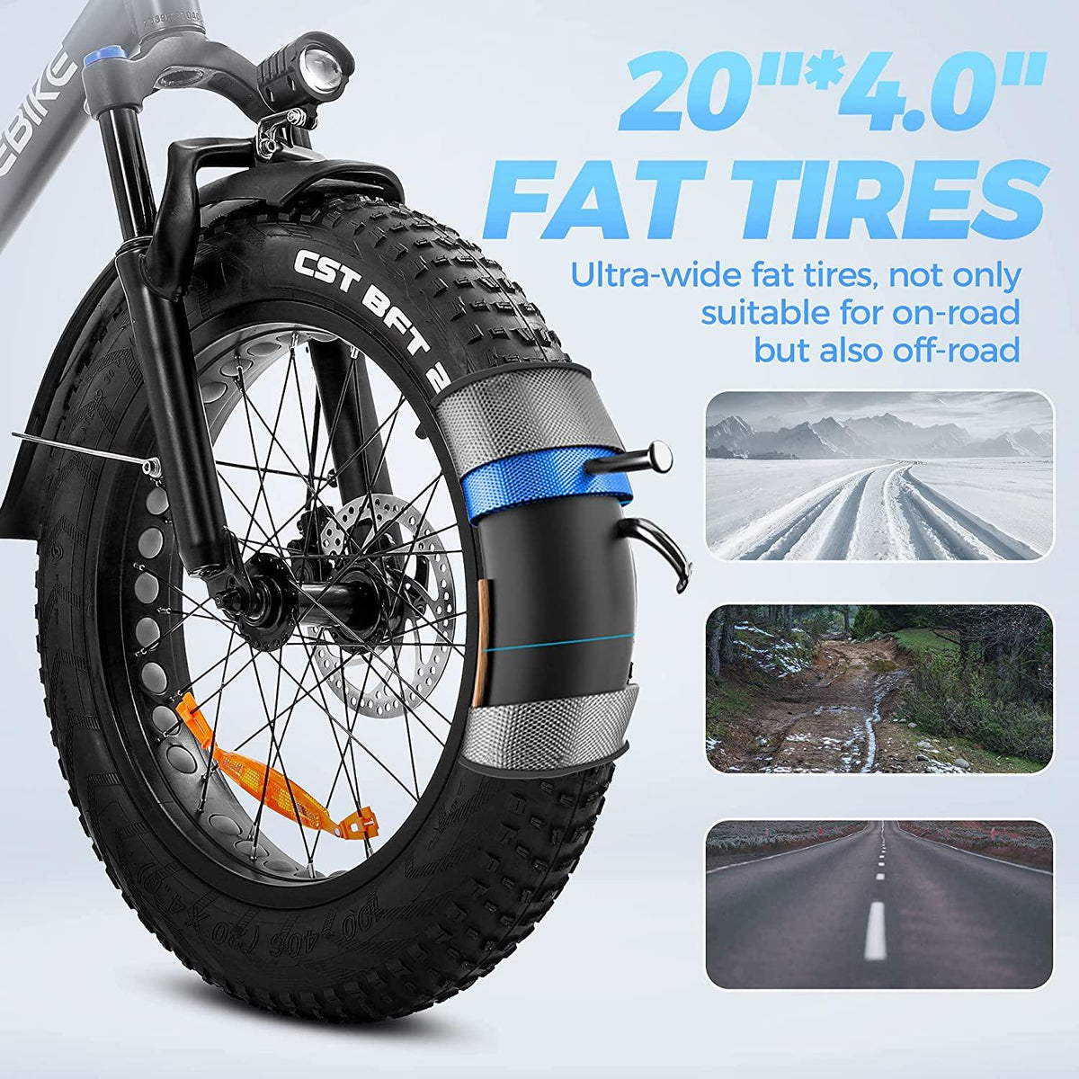 750W Electric Mountain Bike 25Mph 4 inich Fat Tire Electric Bike for Adult, 48V 13Ah Removable Battery Electric Bicycles LCD Display with USB