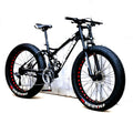 CHICAI 24/26-inch Adult High Carbon Steel Cross Country Bike Mountain Bike 21/24/27/30 Speed Bike Full Suspension Bike Equipped with Double Disc Brake Mountain Bike