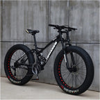 CHICAI 24/26-inch Adult High Carbon Steel Cross Country Bike Mountain Bike 21/24/27/30 Speed Bike Full Suspension Bike Equipped with Double Disc Brake Mountain Bike