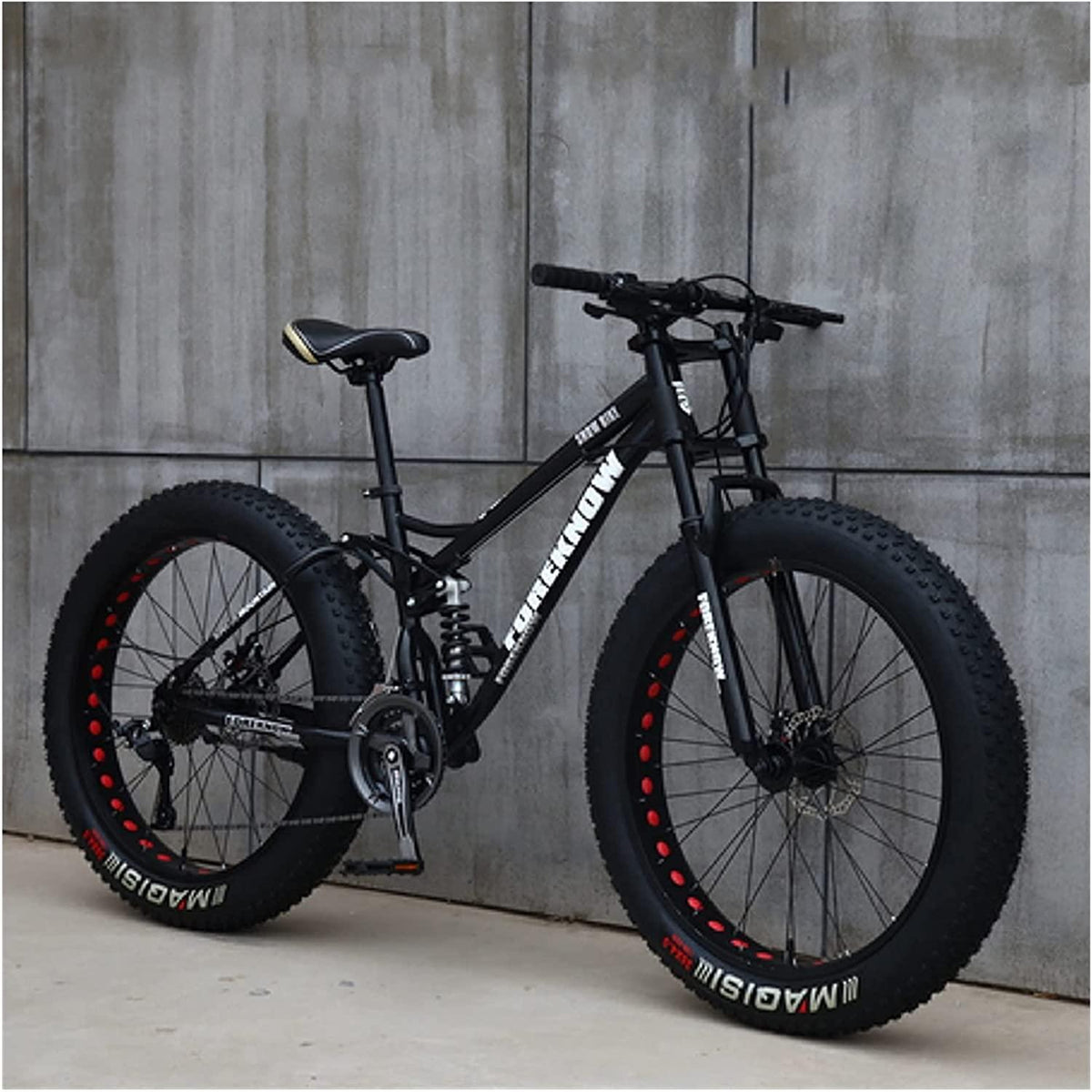 CHICAI 24/26-inch Adult High Carbon Steel Cross Country Bike Mountain Bike 21/24/27/30 Speed Bike Full Suspension Bike Equipped with Double Disc Brake Mountain Bike