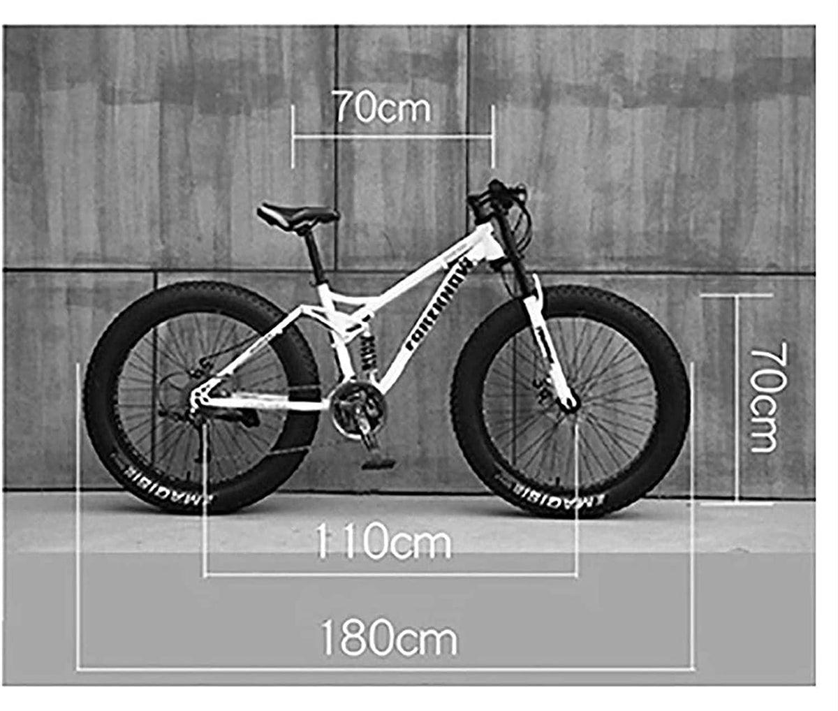 CHICAI 24/26-inch Adult High Carbon Steel Cross Country Bike Mountain Bike 21/24/27/30 Speed Bike Full Suspension Bike Equipped with Double Disc Brake Mountain Bike