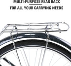 Viribus 24" or 26" Wheels Cruiser Bike, Single Speed Beach Comfortable Commuter Bicycle, High-Carbon Steel Frame, Front Basket &amp; Bell, v-Brake Rear Racks, 85% preinstalled Cream or Blue