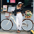 26 Inch Classic Bicycle Retro Bicycle Beach Cruiser Bicycle Retro Bicycle,Cruiser Bikes,Yellow