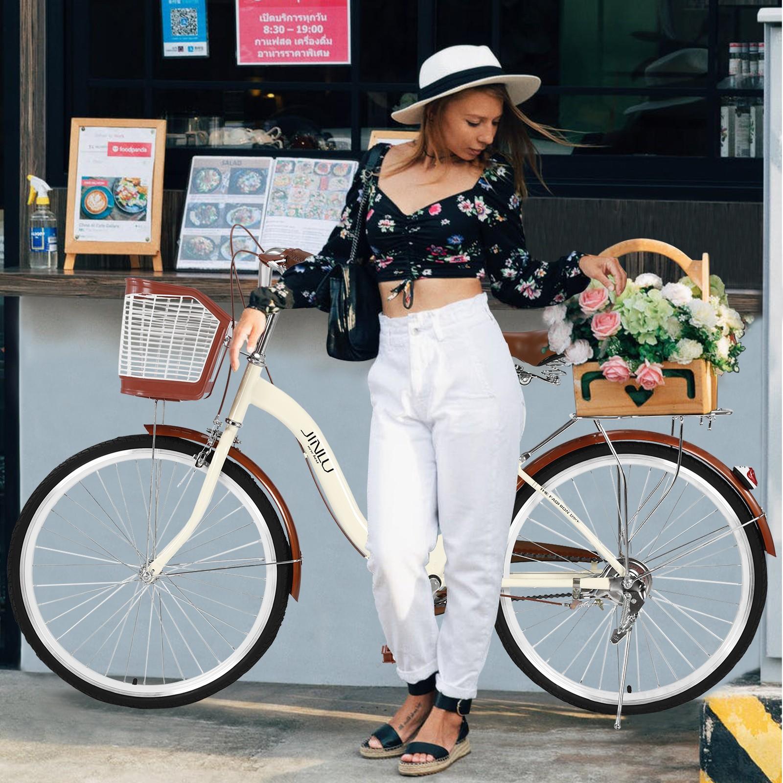 26 Inch Classic Bicycle Retro Bicycle Beach Cruiser Bicycle Retro Bicycle,Cruiser Bikes,Yellow