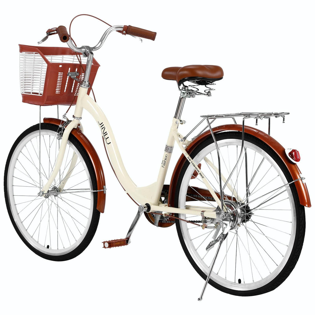 26 Inch Classic Bicycle Retro Bicycle Beach Cruiser Bicycle Retro Bicycle,Cruiser Bikes,Yellow