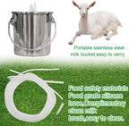 dishengzhen goat milking machine electric, 7l pulsation vacuum pump sheep milker, stainless steel food grade milking device, automatic portable livestock milking