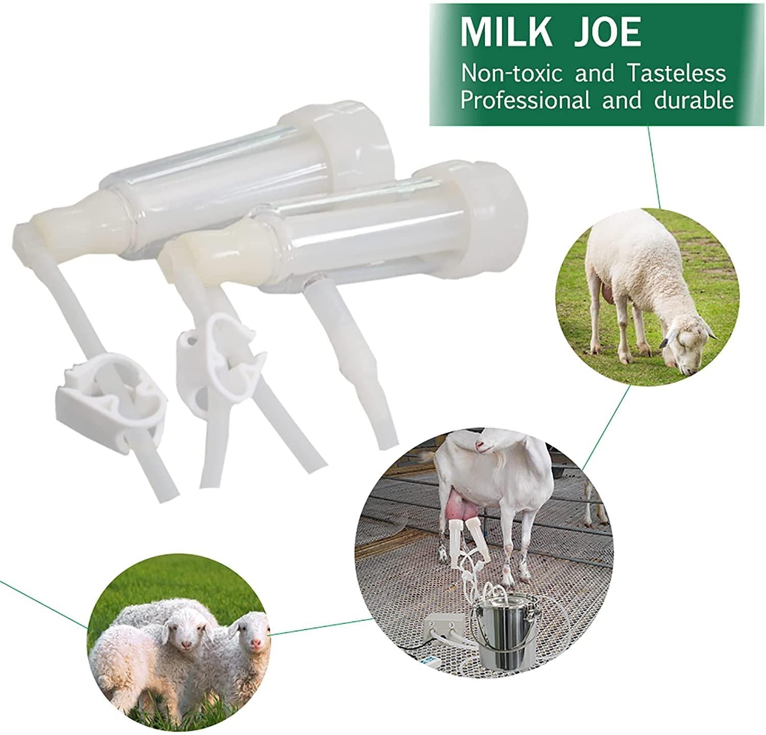 dishengzhen goat milking machine electric, 7l pulsation vacuum pump sheep milker, stainless steel food grade milking device, automatic portable livestock milking