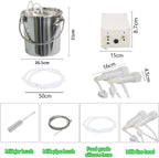 dishengzhen goat milking machine electric, 7l pulsation vacuum pump sheep milker, stainless steel food grade milking device, automatic portable livestock milking
