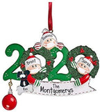 GANFANREN 2020 Christmas Pendant Santa Claus with Mask Stayed Home Hanging Ornaments Family Decoration Gift Christmas Drop Ornament (Size : 3 people)