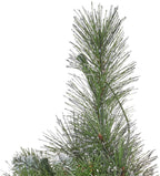 Joedot 7.5-Foot Mixed Spruce Pre-Lit Multi-Colored String Light Hinged Artificial Christmas Tree with Glitter Branches, Red Berries, and Pinecones (Green, 7.5')